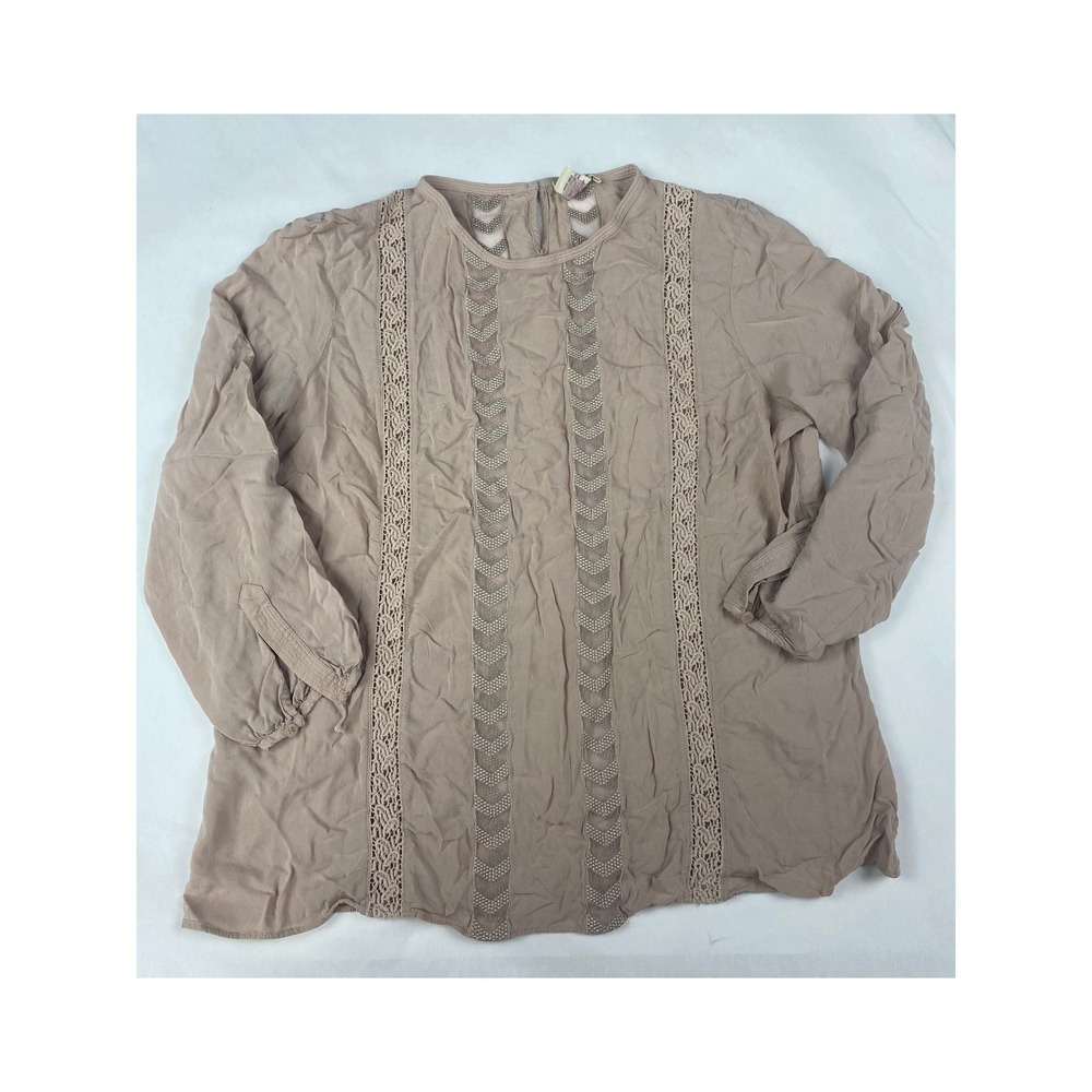 Sundance Peasant Top Shirt Women's Size M - Taupe - Flaw